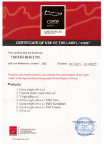 LAND OF VALUES Crete Certificate