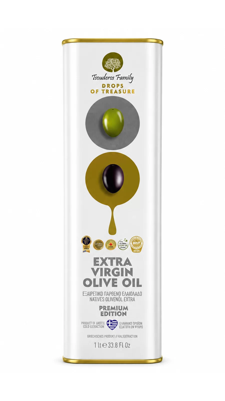 Drops of Treasure - 1 l - Ladi Tsouderos Family - Extra Virgin Olive Oil